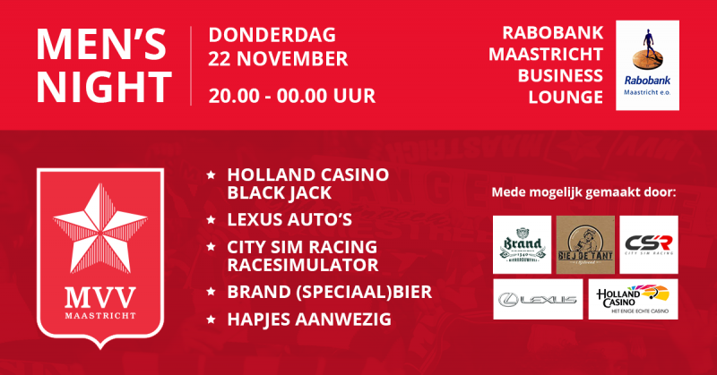 Men S Night Vanaf 20 00 Uur Zijn Al Onze Partners Welkom Voor De Men S Night In Rabobank Maastricht Businesslounge
